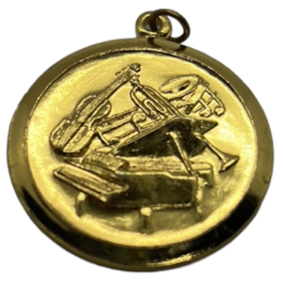 MUSICAL INSTRUMENT PENDANT CHARM GOLD TONE, PIANO, VIOLIN, SAXOPHONE, NOTE